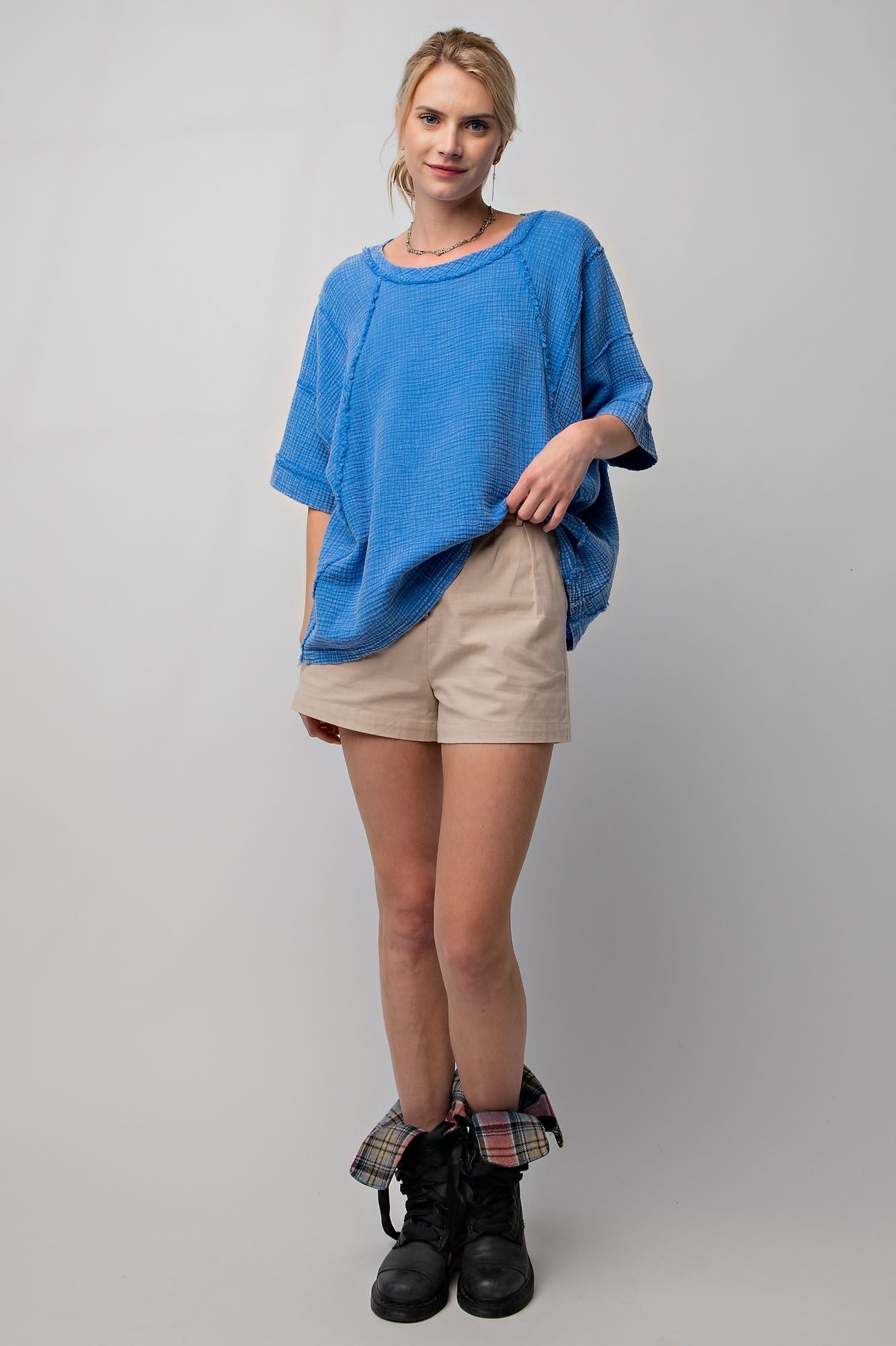 PREORDER:Blue Boat Waffle Knit Tee